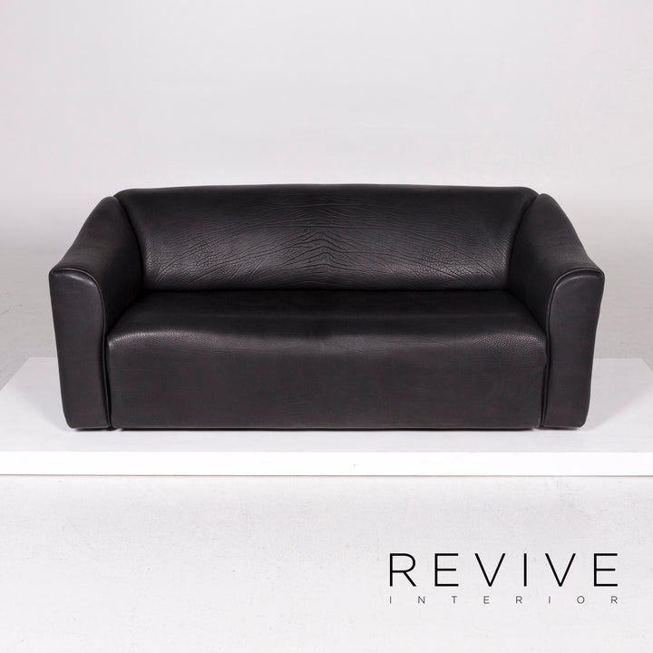 de Sede DS 47 leather sofa black two-seater function couch #12100