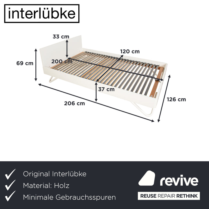 Interlübke Algo Holz Bett Weiß 120 x 200 cm