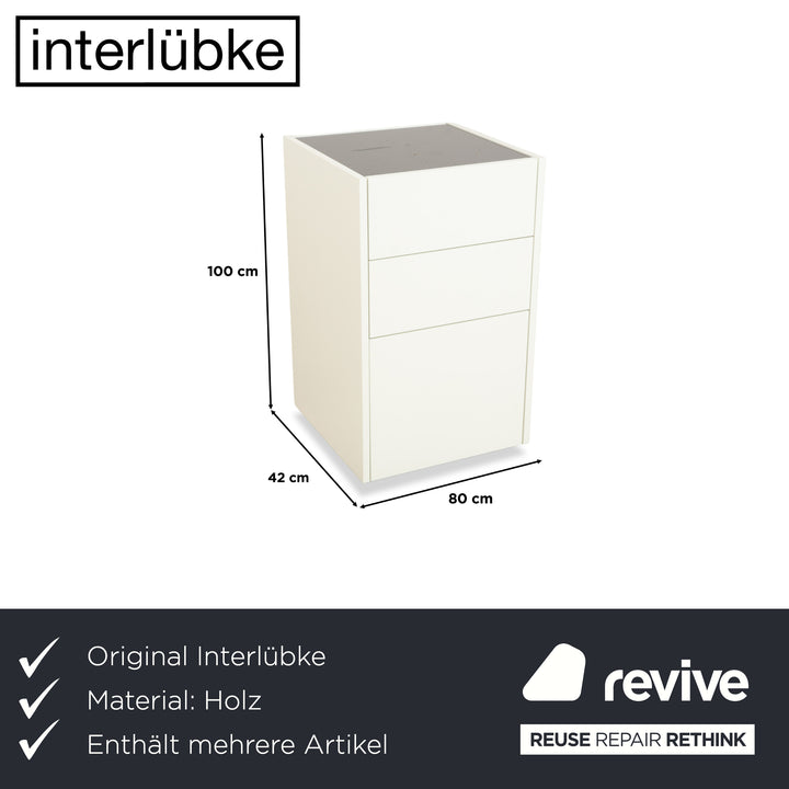 Interlübke Cube 2x Sideboard Wood White Chest of Drawers
