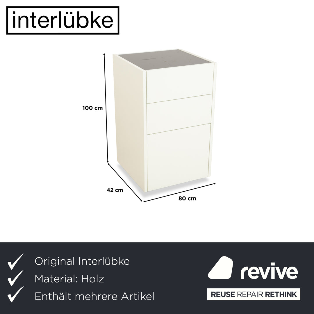 Interlübke Cube 2x Sideboard Holz Weiß Kommode