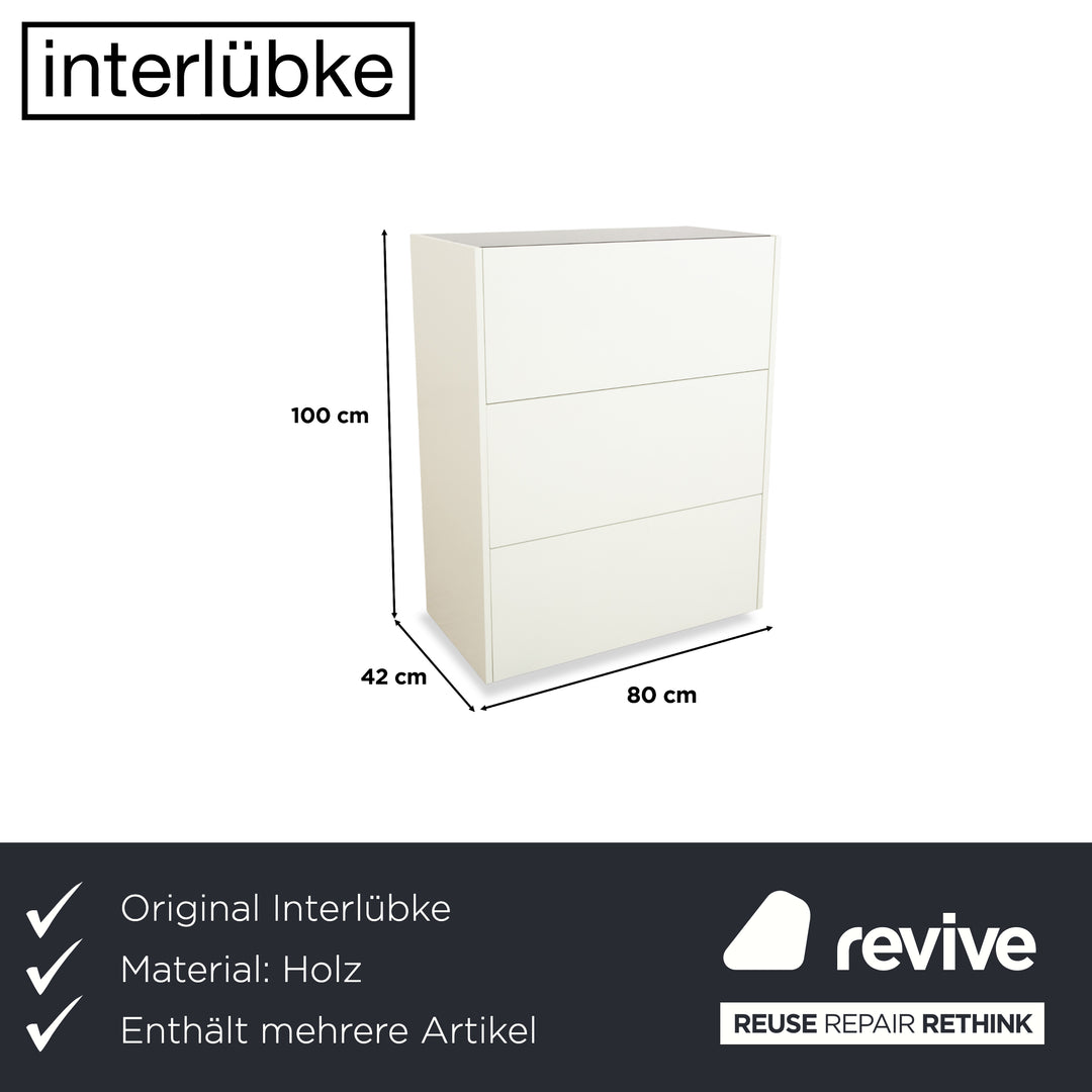 Interlübke Cube 2x Sideboard Holz Weiß Kommode