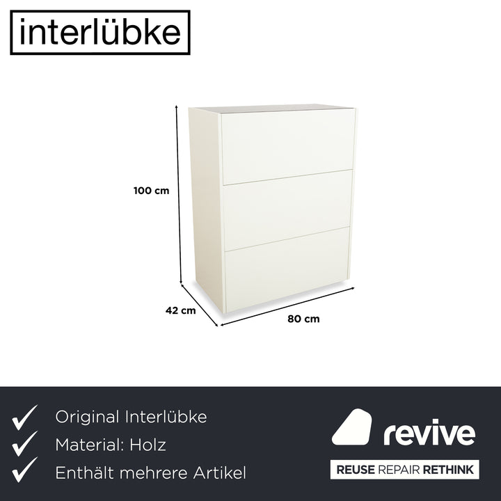 Interlübke Cube 2x Sideboard Wood White Chest of Drawers