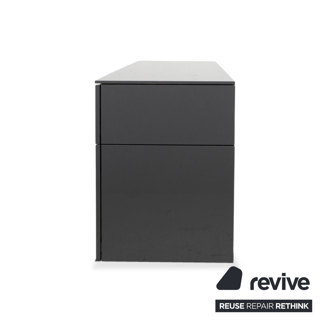 Interlübke Cube Change Sideboard Wood Grey Anthracite High Gloss