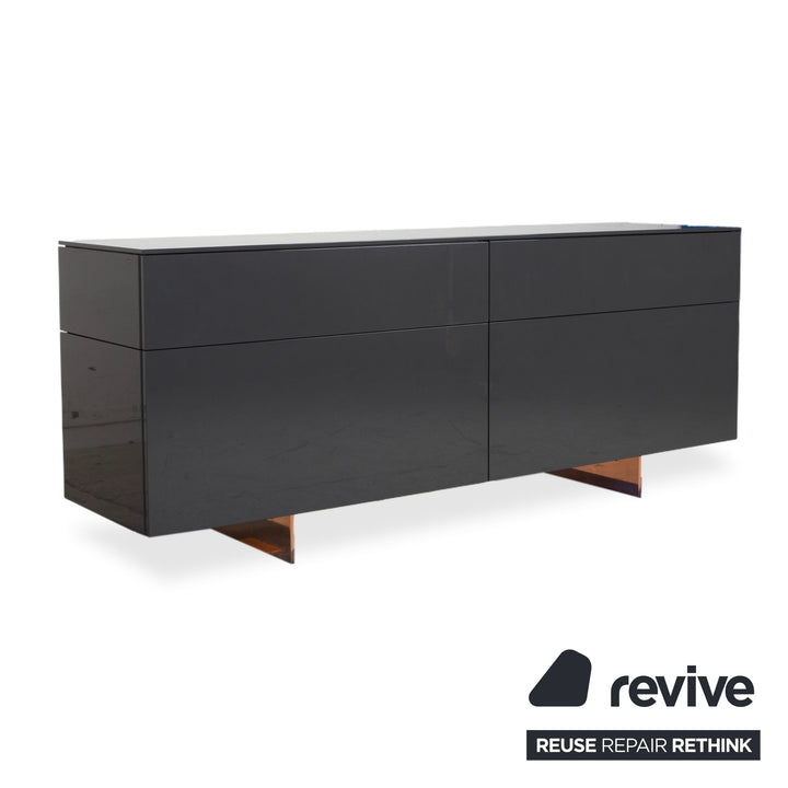 Interlübke Cube Change Sideboard Wood Grey Anthracite High Gloss