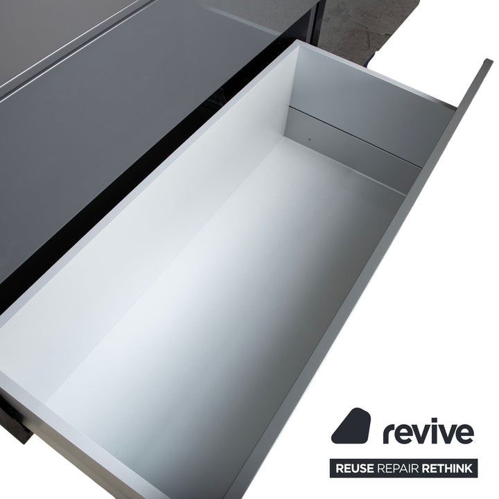 Interlübke Cube Change Sideboard Wood Grey Anthracite High Gloss