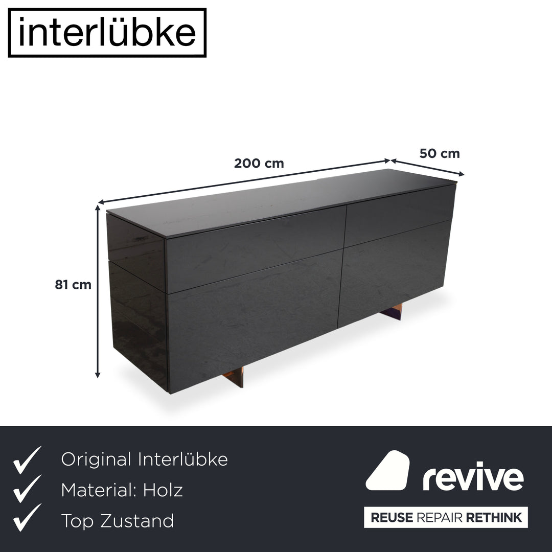 Interlübke Cube Change Sideboard Wood Grey Anthracite High Gloss