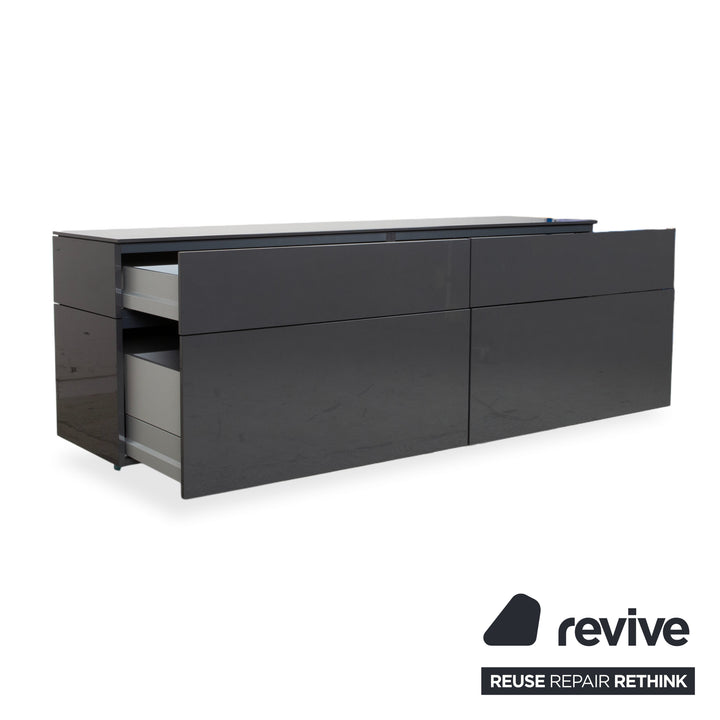 Interlübke Cube Change Sideboard Wood Grey Anthracite High Gloss