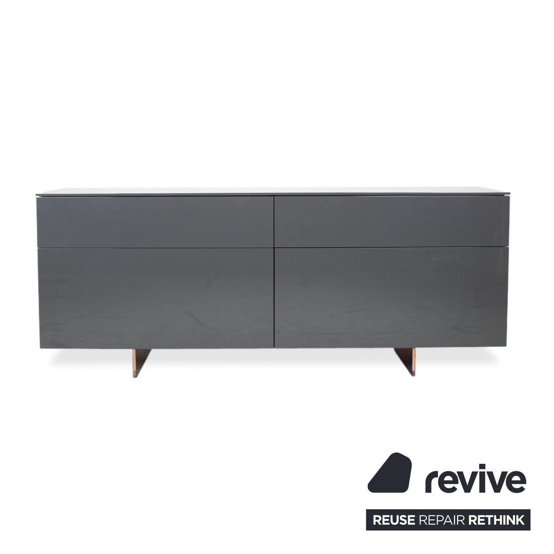 Interlübke Cube Change Sideboard Wood Grey Anthracite High Gloss