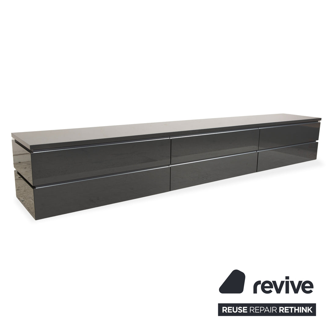 Buffet en bois gris Interlübke Cube, meuble TV