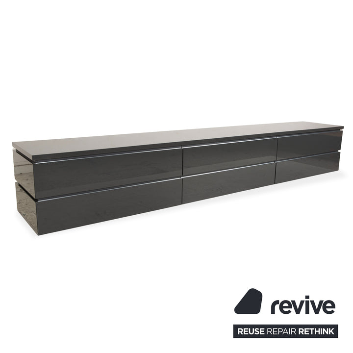 Buffet en bois gris Interlübke Cube, meuble TV