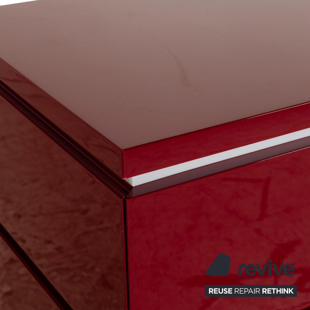 Interlübke Cube Holz Sideboard Rot Hochglanz elektrische Funktion
