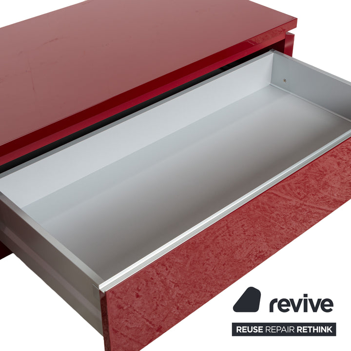 Buffet bas Interlübke Cube en bois rouge brillant