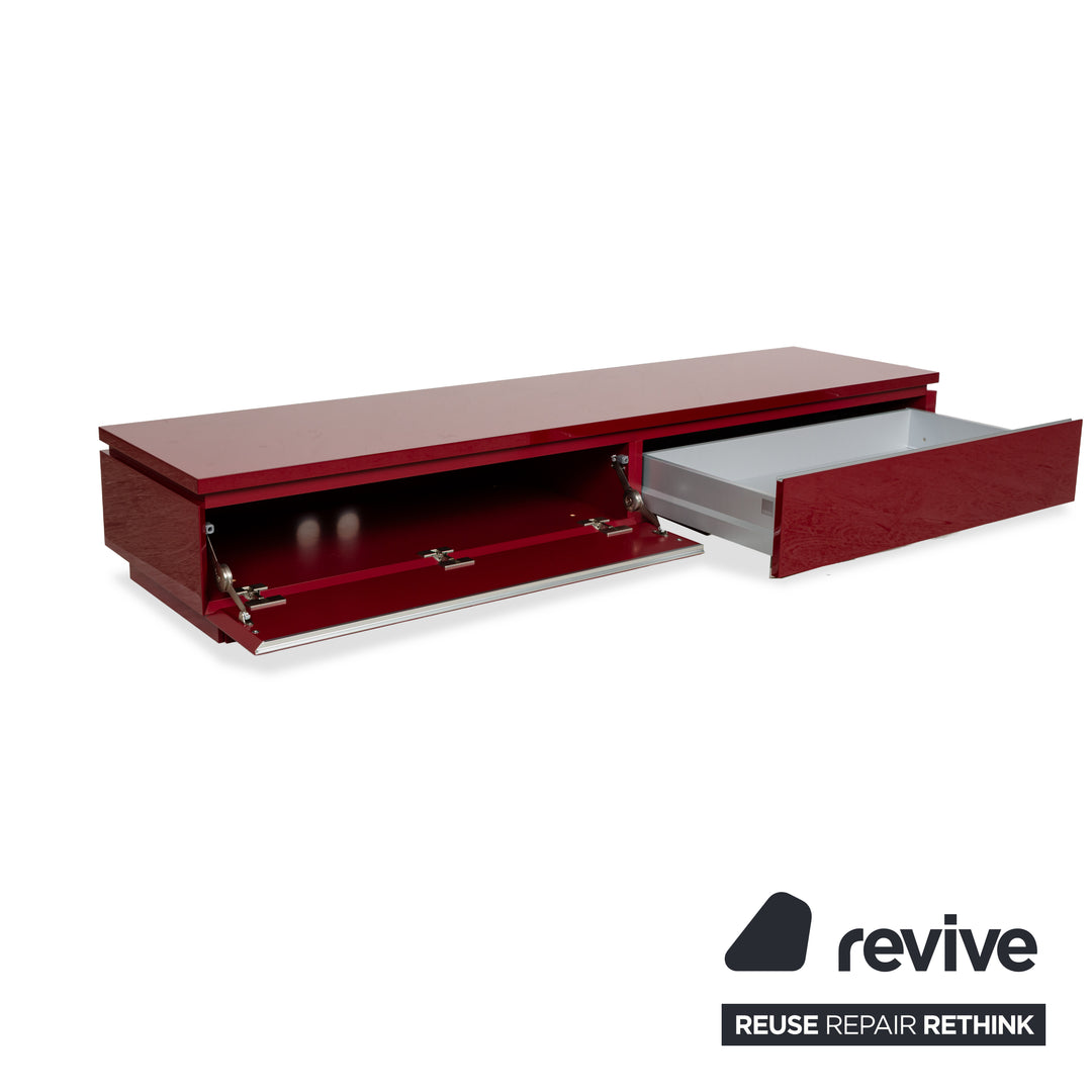 Buffet bas Interlübke Cube en bois rouge brillant