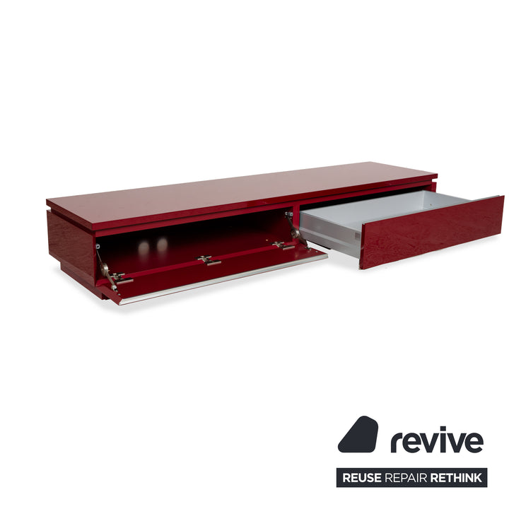 Buffet bas Interlübke Cube en bois rouge brillant