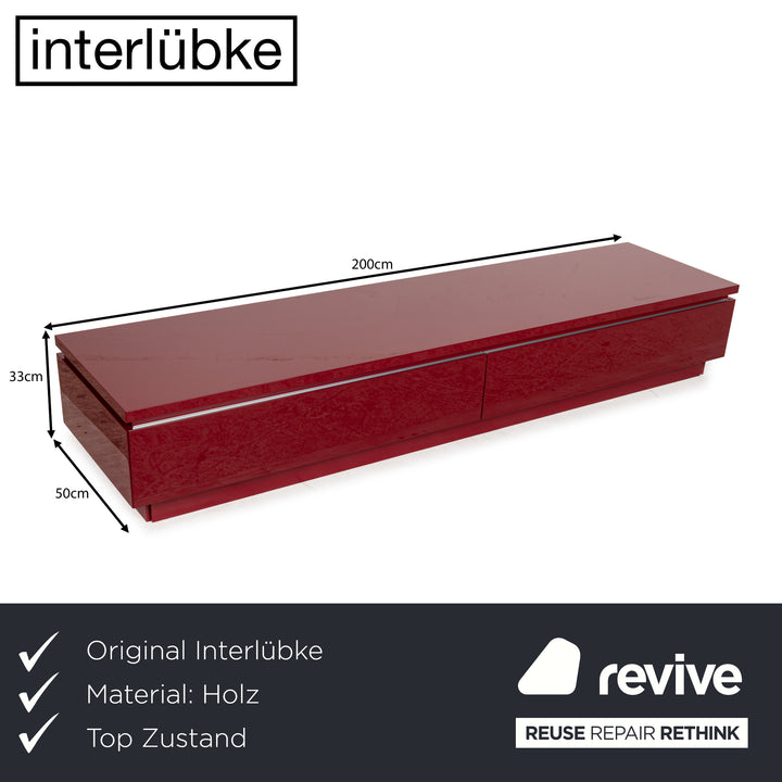 Interlübke Cube wooden sideboard red high gloss lowboard
