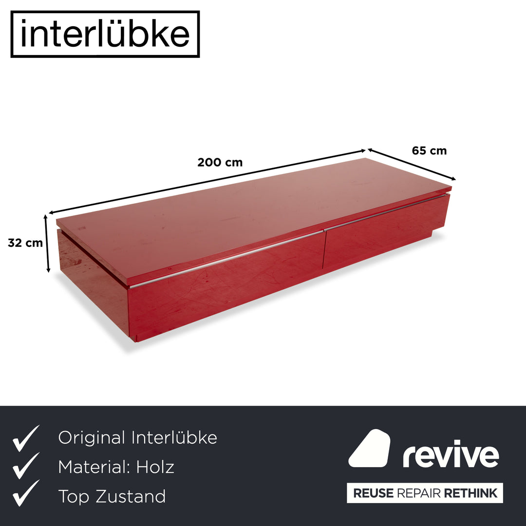 Interlübke Cube Wooden Sideboard Red Lowboard