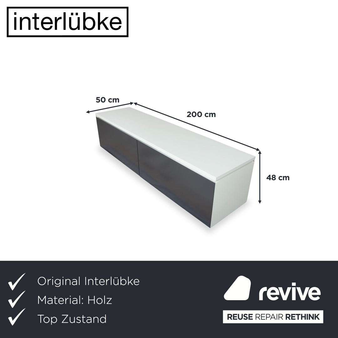 Interlübke Cube Holz Sideboard Weiß Anthrazit Hängekommode