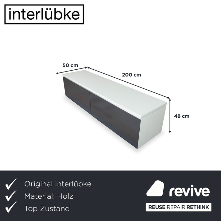 Interlübke Cube Holz Sideboard Weiß Anthrazit Hängekommode