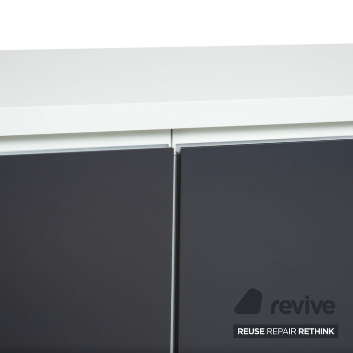 Interlübke Cube Holz Sideboard Weiß Anthrazit Hängekommode