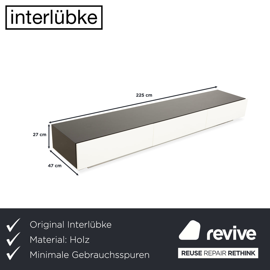 Interlübke Cube Wooden Sideboard White Anthracite Black Lowboard TV Board Drawers