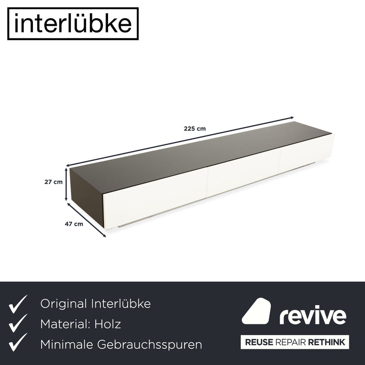 Buffet en bois Interlübke Cube blanc anthracite noir meuble TV bas tiroirs