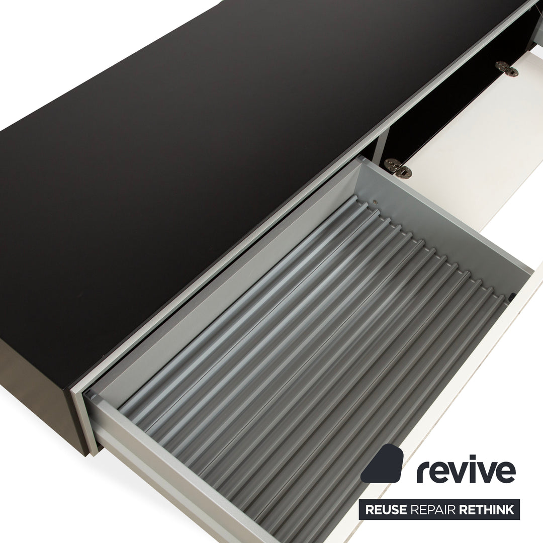 Interlübke Cube Wooden Sideboard White Anthracite Black Lowboard TV Board Drawers