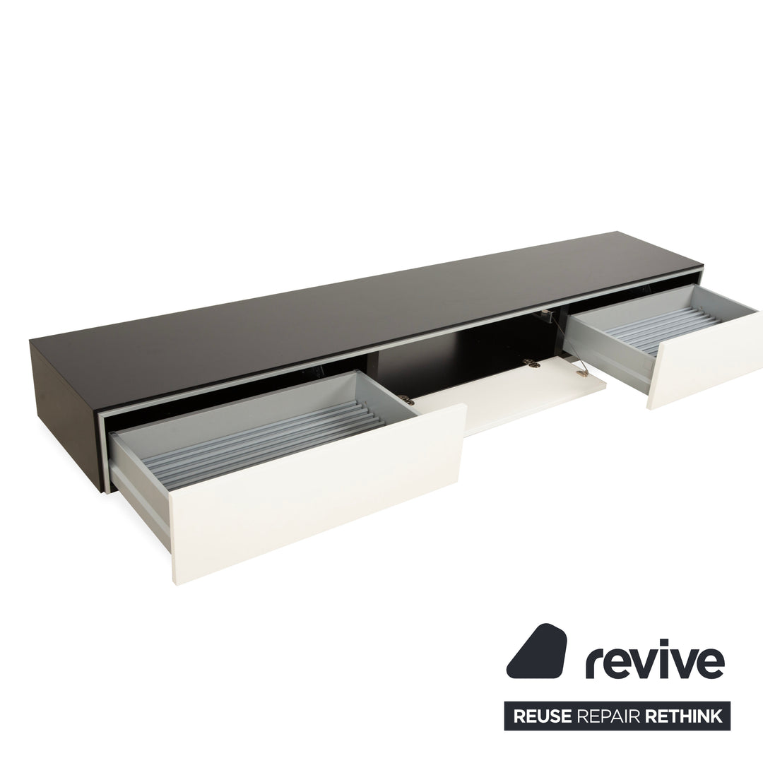 Interlübke Cube Wooden Sideboard White Anthracite Black Lowboard TV Board Drawers