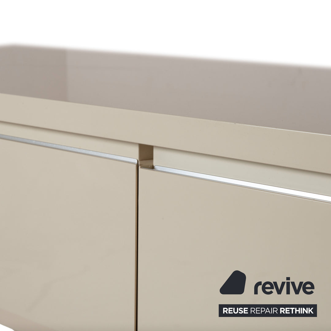 Interlübke Cube Holz Sideboard Weiß Creme Hochglanz manuelle Funktion