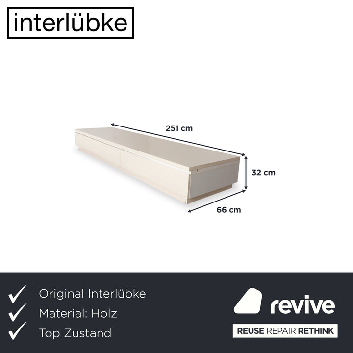 Interlübke Cube Holz Sideboard Weiß Creme Hochglanz manuelle Funktion