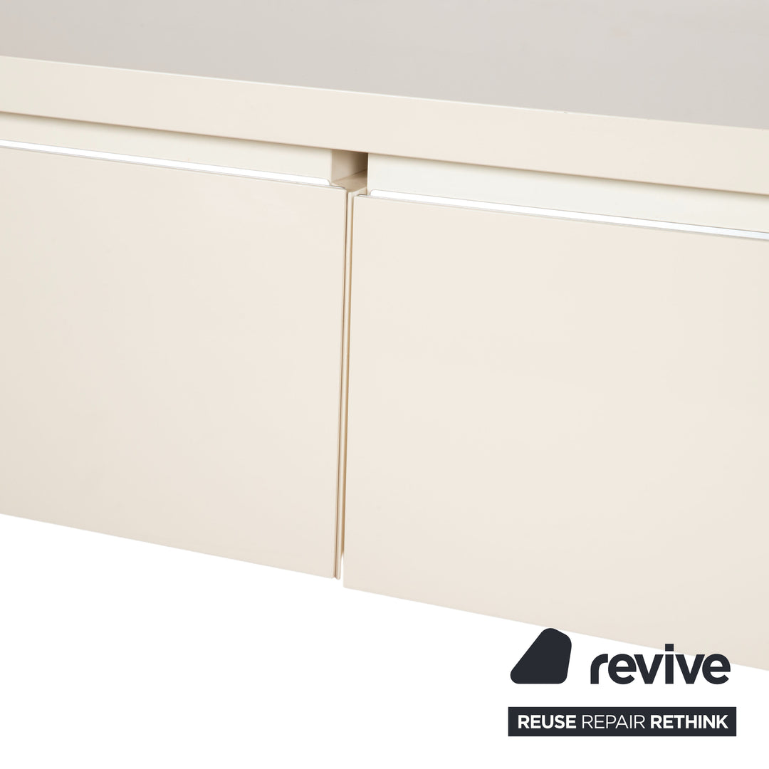 Interlübke Cube Holz Sideboard Weiß Creme Hochglanz manuelle Funktion