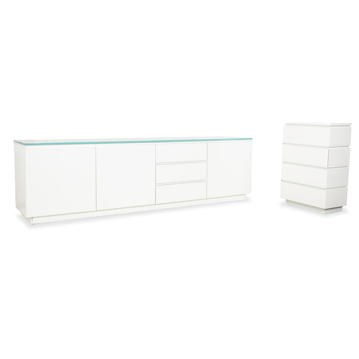 Interlübke Cube Set Sideboard Chest of Drawers White High Gloss Wood