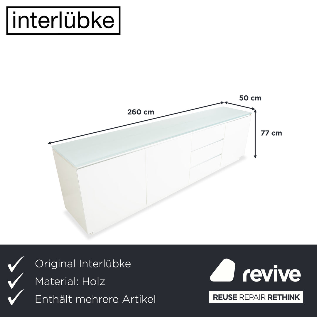 Interlübke Cube Set Sideboard Chest of Drawers White High Gloss Wood