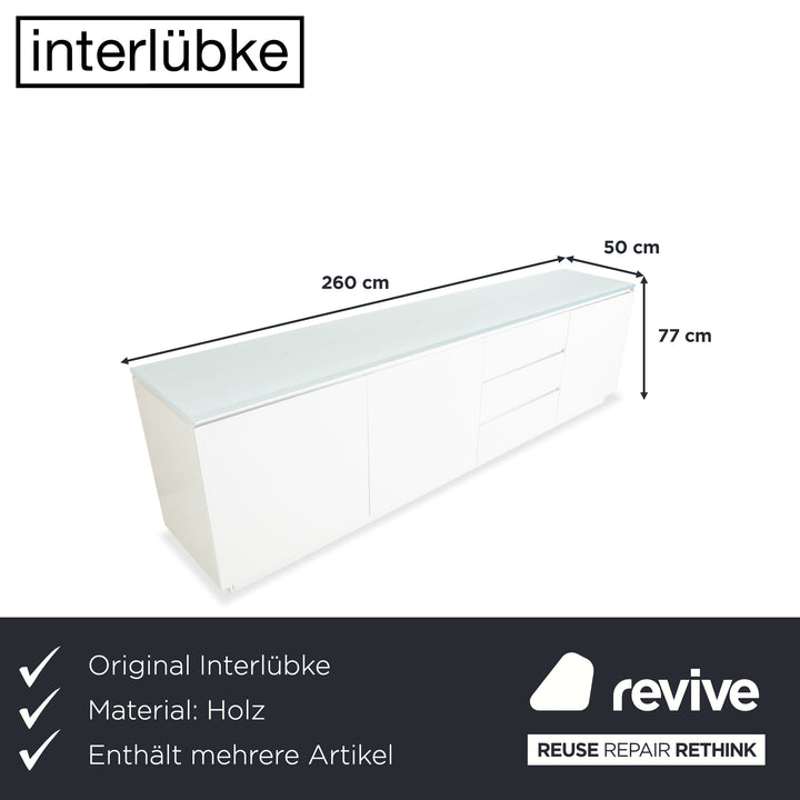 Interlübke Cube Set Sideboard Chest of Drawers White High Gloss Wood
