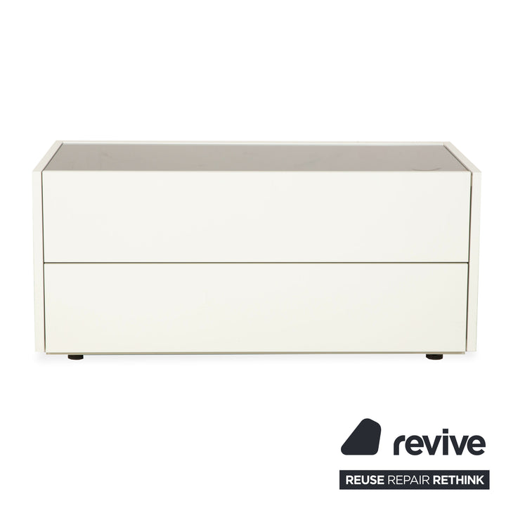 Interlübke Cube Sideboard Holz Weiß Creme Lowboard TV-Board Schubladen