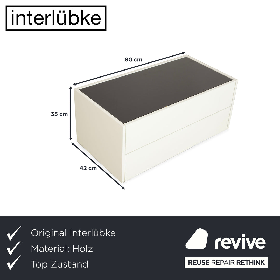 Interlübke Cube Sideboard Holz Weiß Creme Lowboard TV-Board Schubladen