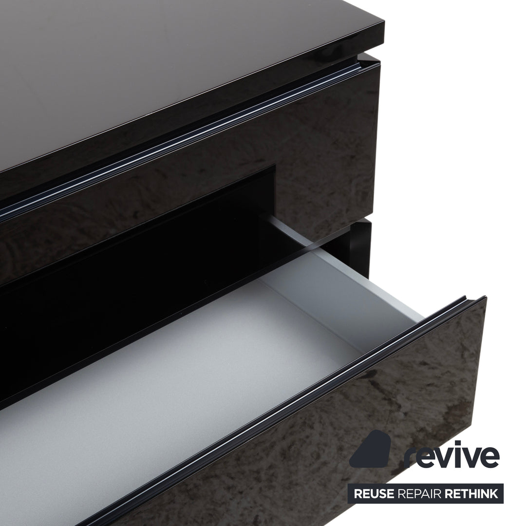 Interlübke Cube Sideboard Kommode Schwarz hochglänzend Holz mit 6 Schubladen