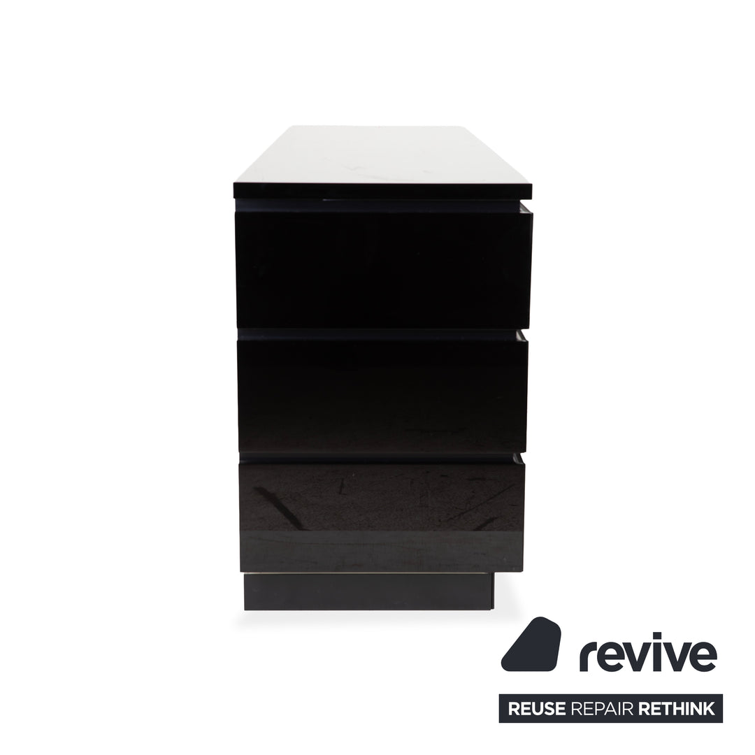 Interlübke Cube Sideboard Kommode Schwarz hochglänzend Holz mit 6 Schubladen