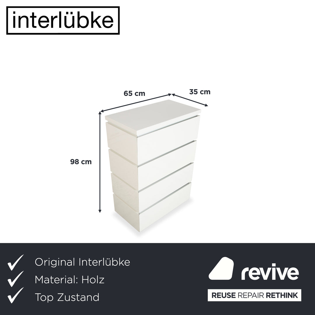 Interlübke Cube Sideboard Kommode Weiß hochglänzend Holz