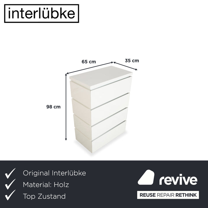 Interlübke Cube Sideboard Kommode Weiß hochglänzend Holz