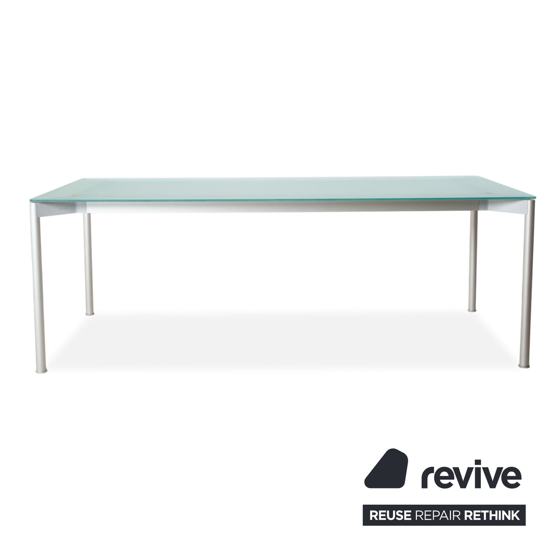 Interlübke Glas Metall Schreibtisch pulverbeschichtet 210 x 90 cm