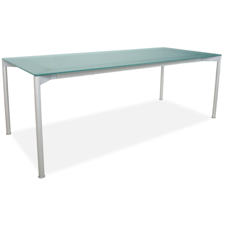 Interlübke Glas Metall Schreibtisch pulverbeschichtet 210 x 90 cm