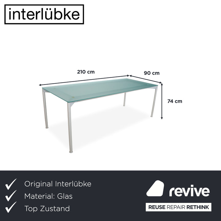 Interlübke Glas Metall Schreibtisch pulverbeschichtet 210 x 90 cm