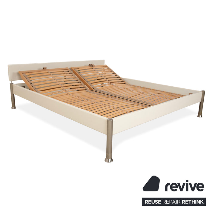 Lit en bois Interlübke, blanc crème, 180x200