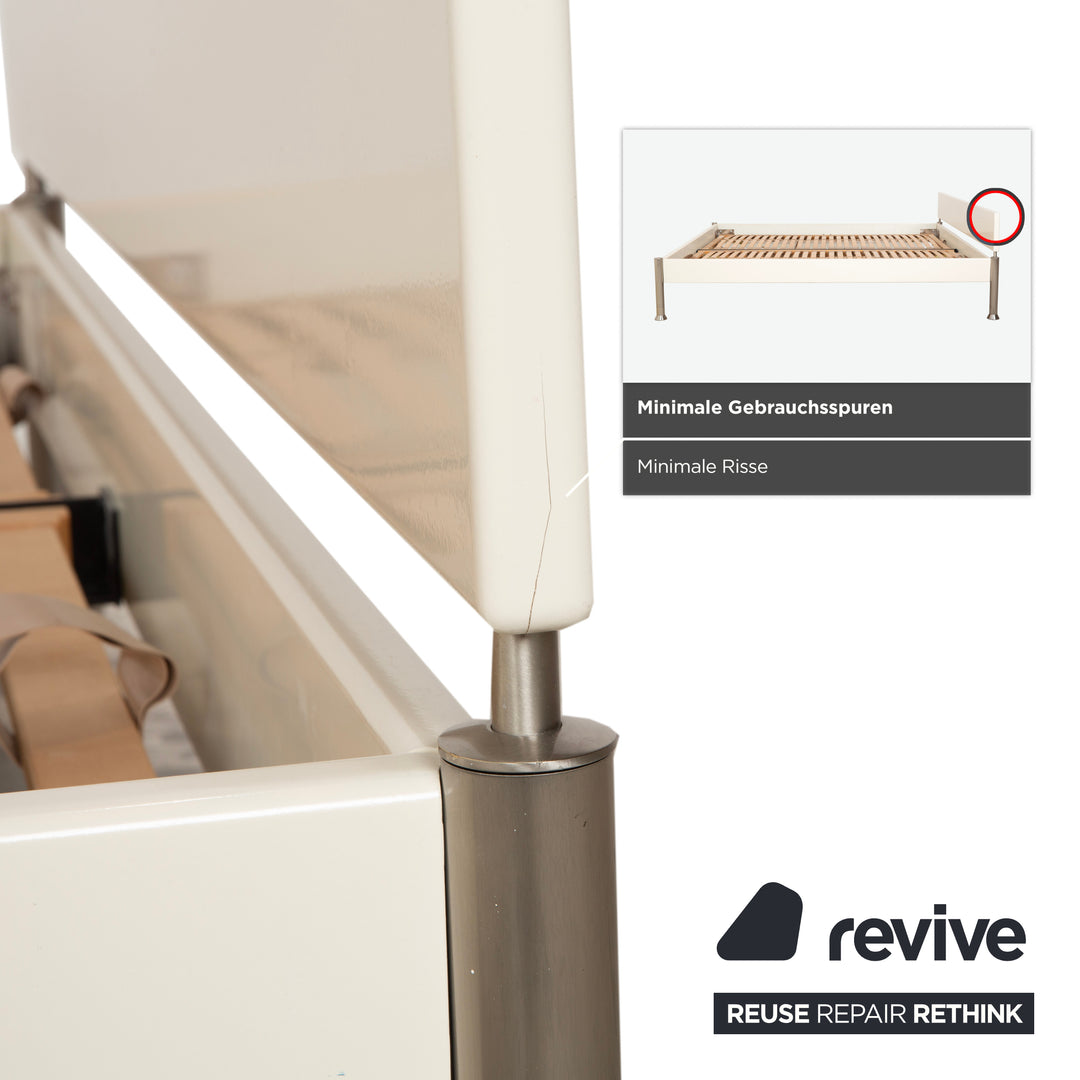 Lit en bois Interlübke, blanc crème, 180x200