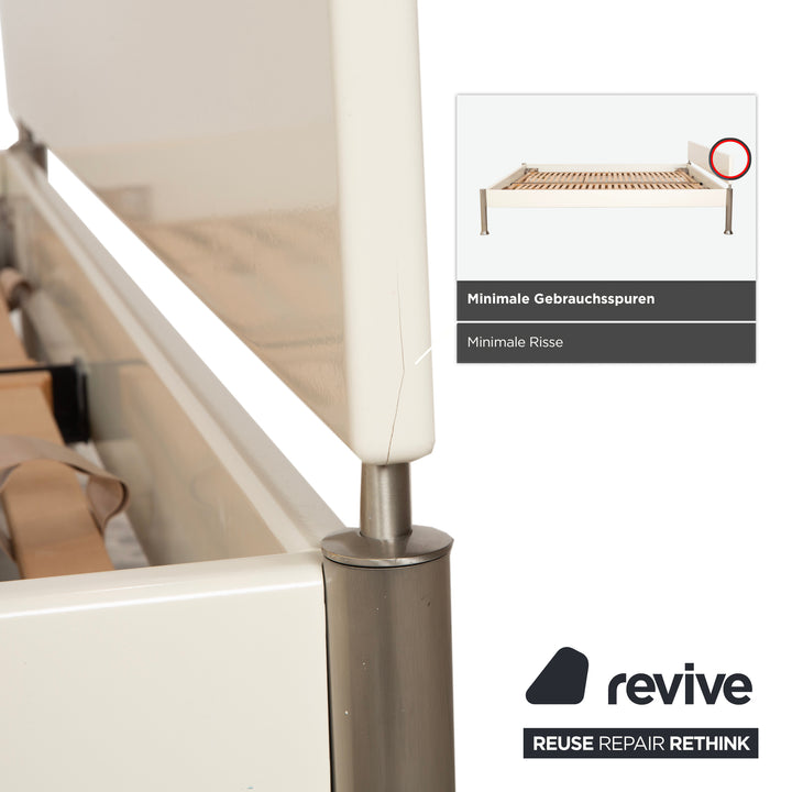 Lit en bois Interlübke, blanc crème, 180x200