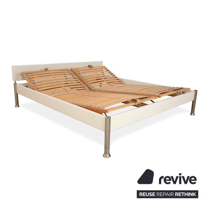 Lit en bois Interlübke, blanc crème, 180x200