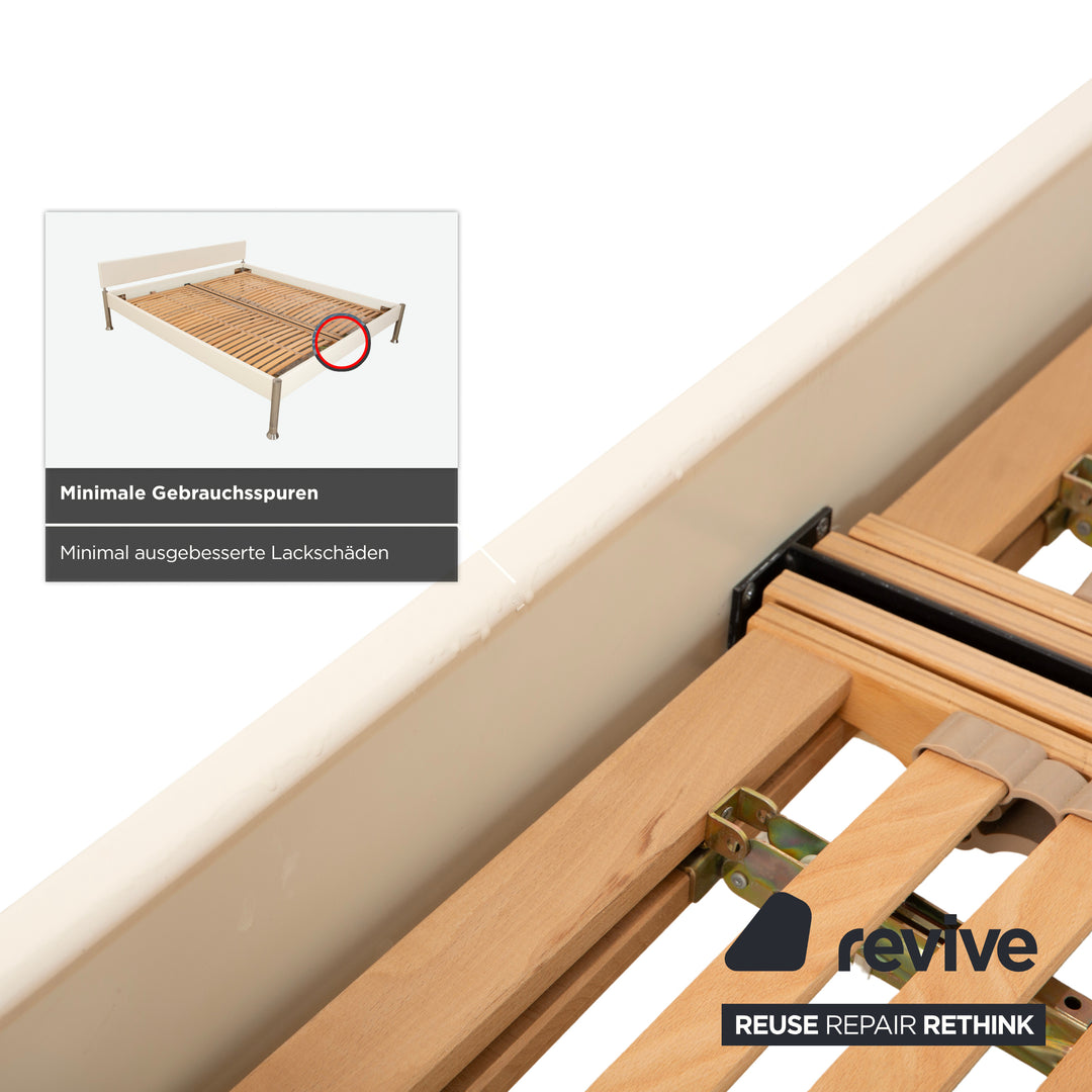 Lit en bois Interlübke, blanc crème, 180x200