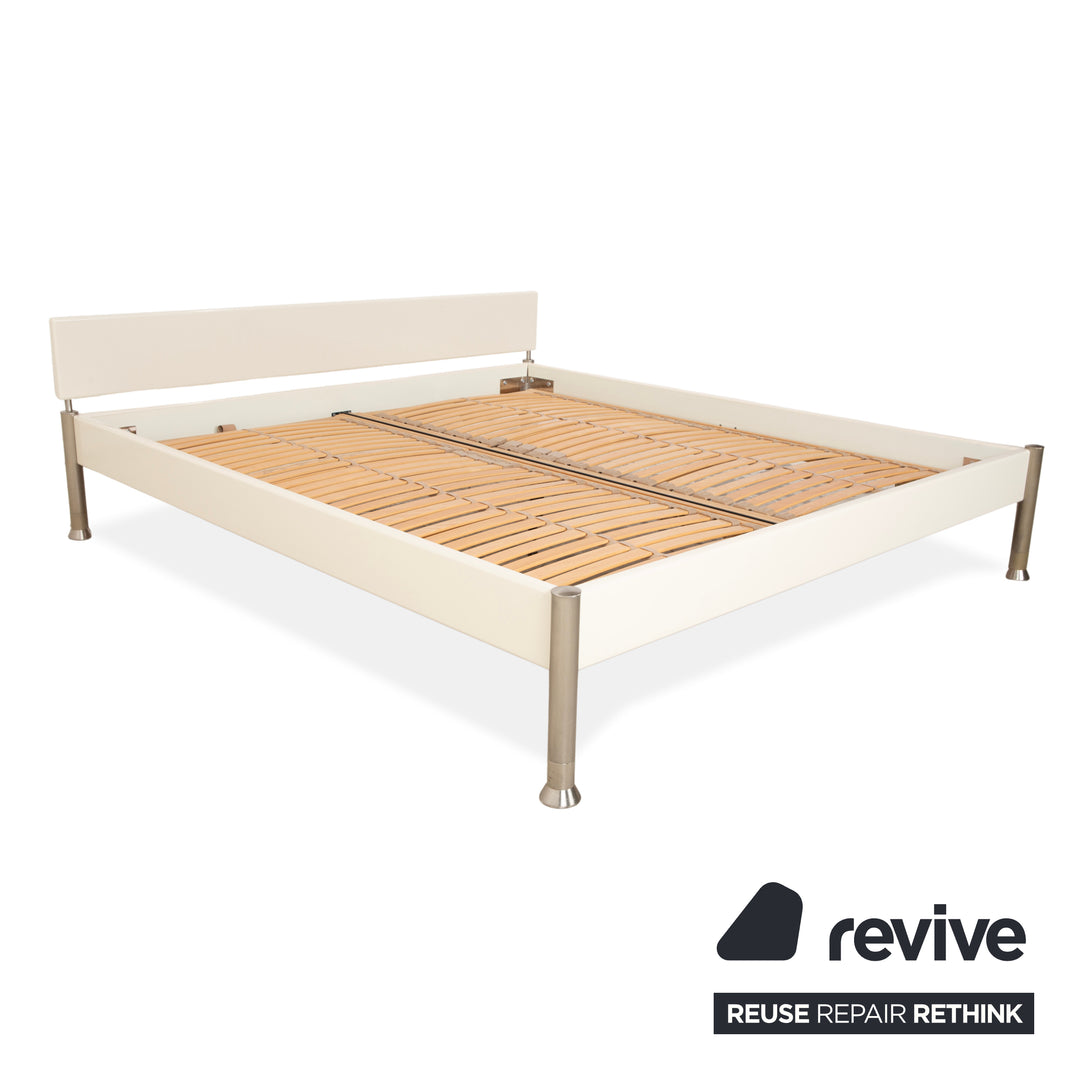 Lit en bois Interlübke, blanc crème, 180x200