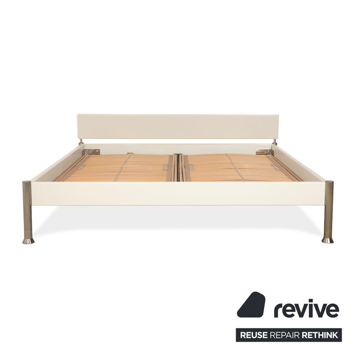 Lit en bois Interlübke, blanc crème, 180x200