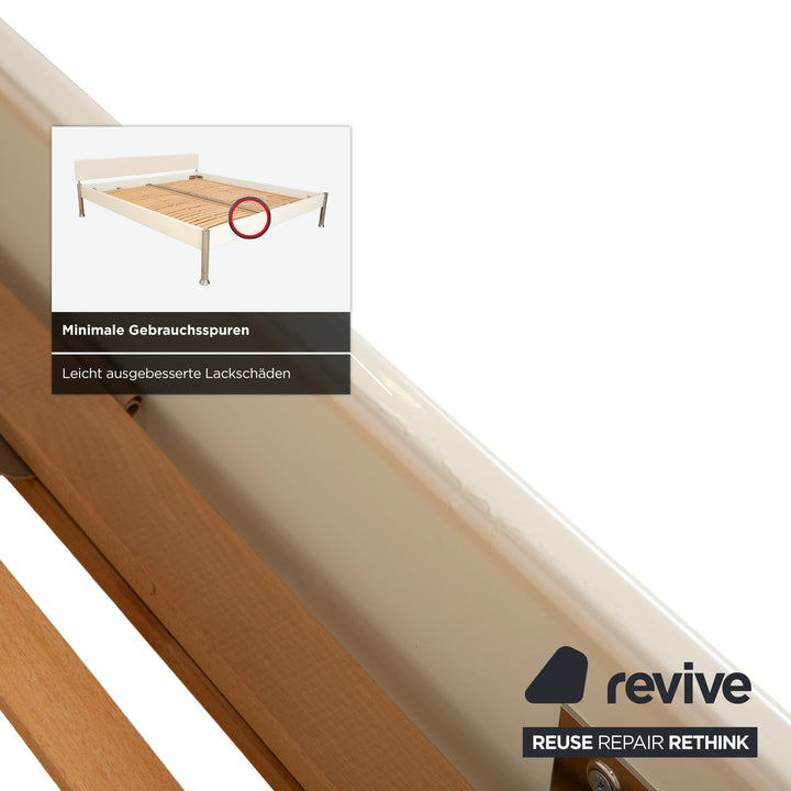 Lit en bois Interlübke, blanc crème, 180x200